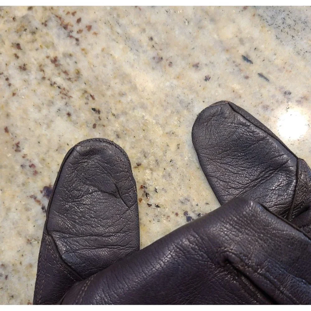 Vintage Size 6.5 Brown Lined Leather Goves . Formal 12